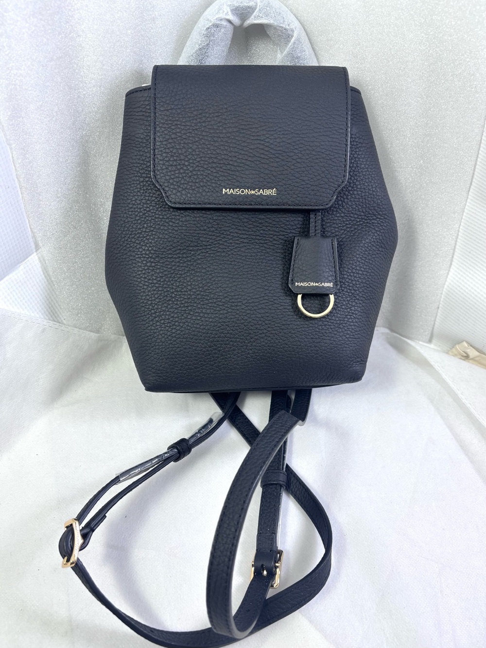 Maison de Sabre Mini Soft Backpack. Black/ Gold. - Picture 3 of 17